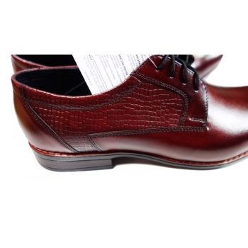 Eleganckie męskie skórzane buty bordo nr 44