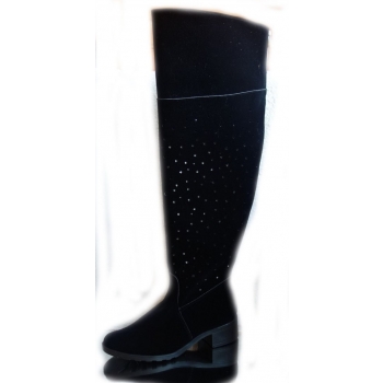 Eleganckie Kozaki Zamszowe na Wysokim Obcasie