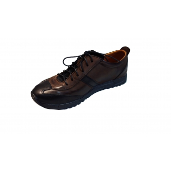 Eleganckie męskie buty skórzane - brąz, rozmiar 40