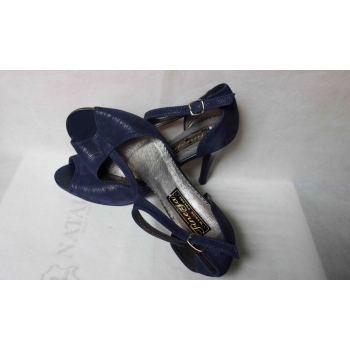 Eleganckie Skórzane Sandały 9 cm Szpilka (37)