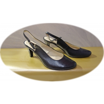 Eleganckie Sandały Skórzane 7,5cm - Czarny - Rozmiar 38