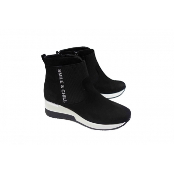 SKÓRZANE Sneakersy botki koturn 5 cm POLAR 40