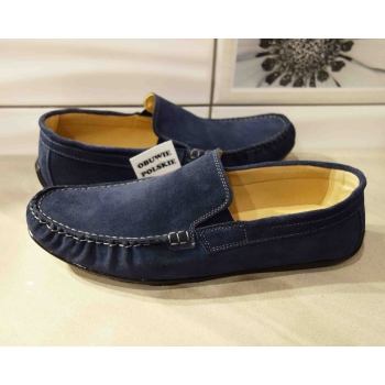 Eleganckie mokasyny welurowe - Granat (40)