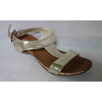 Złote Skórzane Sandały - Rozmiar 37