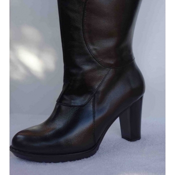 Kozaki Damskie Skórzane na Szerszą Cholewkę 42cm RJ38