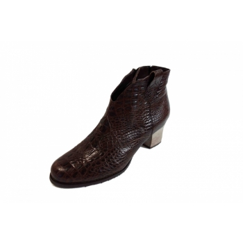 Eleganckie Botki Skórzane, szerokie, brązowe - 42