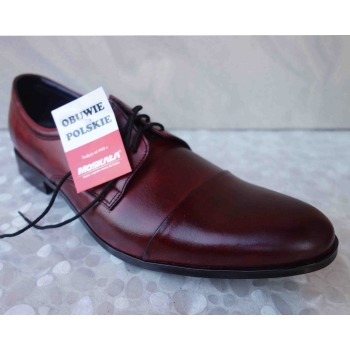 Eleganckie półbuty męskie Moskała - bordo