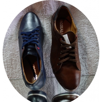 Eleganckie buty męskie, skóra naturalna, granat, rozmiar 44