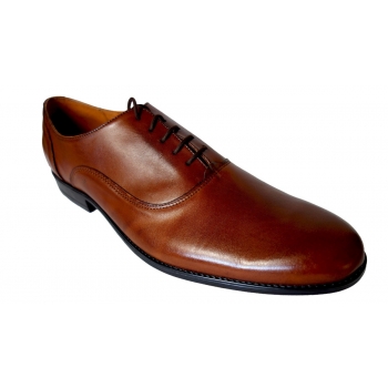 Eleganckie Półbuty Skóra Brąz 46