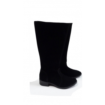 Eleganckie Kozaki Zamszowe - szeroka cholewka, nr 40