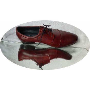 Męskie półbuty skórzane bordo 48cm