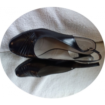 Eleganckie sandały skórzane czarne 42cm