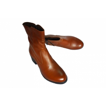 Botki brązowe na szerszą stopę, obcas 5.9 cm, nr.37