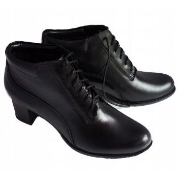 Botki Damskie Skórzane Szerokie Tęgość H 5,5 cm 40