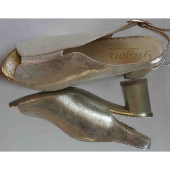 Sandałki skórzane FASHION obcas G H złote 38
