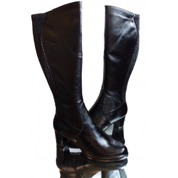 Kozaki damskie skóra szeroka cholewka 46cm (rozmiar 42)