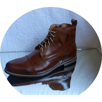 Eleganckie skórzane trzewiki brąz 39 cm