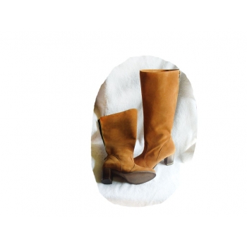 Kozaki Brązowe Zamszowe 41 cm - Cholewka 44 cm