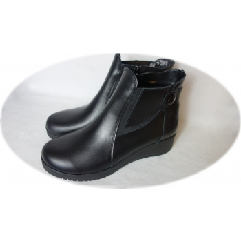 Botki Damskie Czarne Koturn 3cm Nr.37