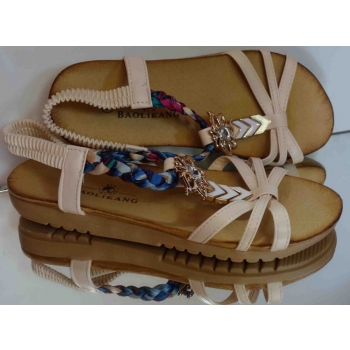 Eleganckie Sandały Damskie BEZOWE 38 cm