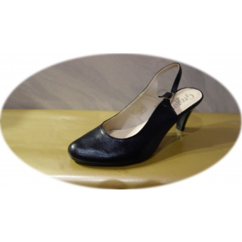 Eleganckie Sandały Skórzane 7,5cm - Czarny - Rozmiar 38