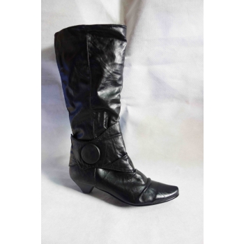Eleganckie Kozaki Czarny Szpic 4,5 cm (Roz. 38)