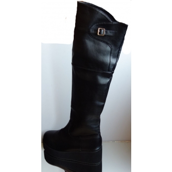 Eleganckie Kozaki Muszkieterki - Czarne (Rozmiar 43)