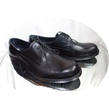 Eleganckie Skórzane Buty Męskie - Czarne, Rozmiar 42