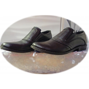 Eleganckie półbuty męskie z czarną skórą