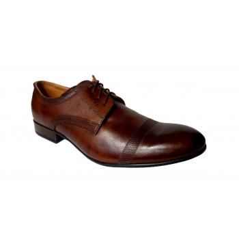 Męskie Eleganckie Półbuty Skórzane 41 Brąz