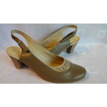 50% ZNIŻKI - Skórzane sandały damskie obcas 40