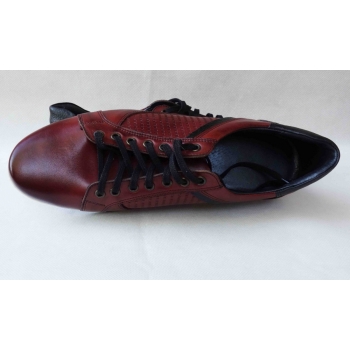 Męskie półbuty skórzane bordo 42