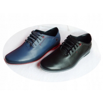 Męskie Buty Skórzane CZARNE 44