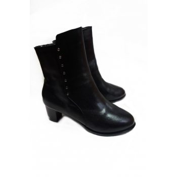 Eleganckie Botki Skórzane Tęgość H 43 cm