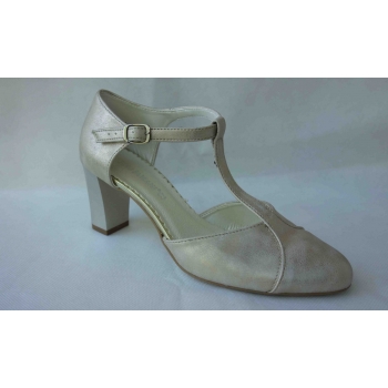 Eleganckie złote sandały skórzane obcas 7 cm