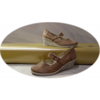 Eleganckie Mokasyny Damskie Brąz 6cm - Rozmiar 39