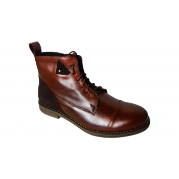 Eleganckie Męskie Sztyblety Sznurowane Brąz 40