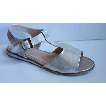 Eleganckie Sandały - złoty kolor, płaskie, rozmiar 42