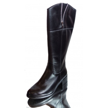 Kozaki Skóra Szeroka Cholewka 42 cm 41, Czarne