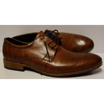 Buty męskie półbuty sznurowane bordo 40