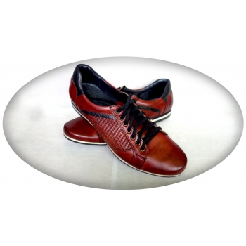 Eleganckie sportowe buty skórzane bordo 42