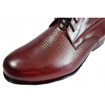 Eleganckie kozaki męskie - Szeroka stopa - Bordowy 46