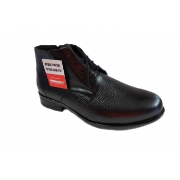 Eleganckie kozaki męskie na szeroką stopę | Czarny 40