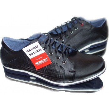 Męskie Buty Skórzane CZARNE | Rozmiar 39