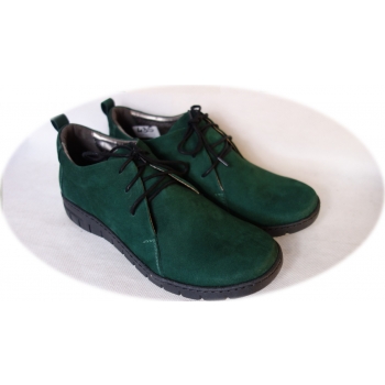 Zielone sznurowane botki z obcasem 2cm - Nr.37