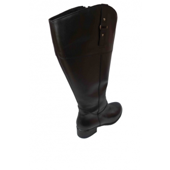 Eleganckie Kozaki Skóra Szeroka Cholewka 50cm 39