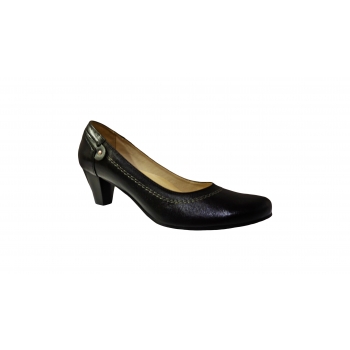 Eleganckie Czółenka Skórzane 41 c. czarne 5,5 cm