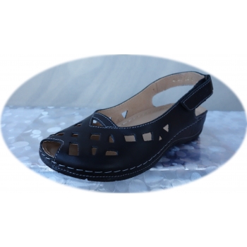 Nowe Sandały Damskie z Czarnym Koturnem 36