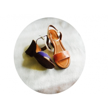 Sandały skórzane fiolet 39