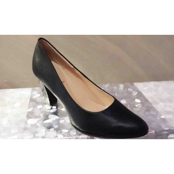 Eleganckie Czółenka Skórzane Czarne (Rozmiar 43)